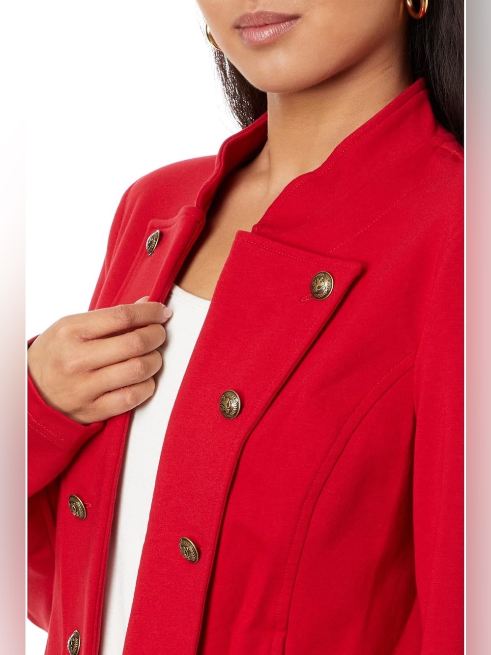 Tommy Hilfiger Red Military-Style Blazer - Picture 2 of 8